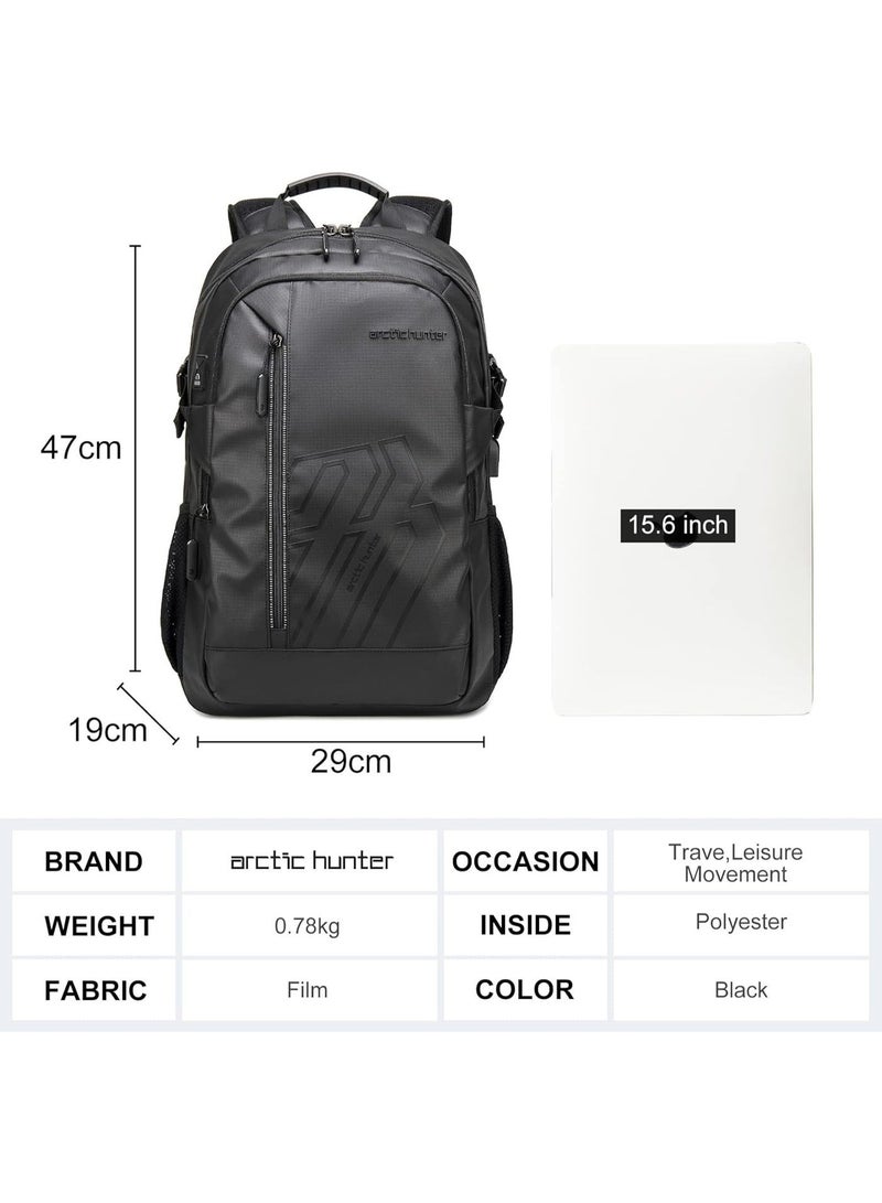 أركتيك هانتر حقيبة ظهر أركتيك هانتر لأجهزة الكمبيوتر المحمولة مقاس 15.6 بوصة مع جيب للأجهزة اللوحية ومنفذ شحن USB. - Image 4